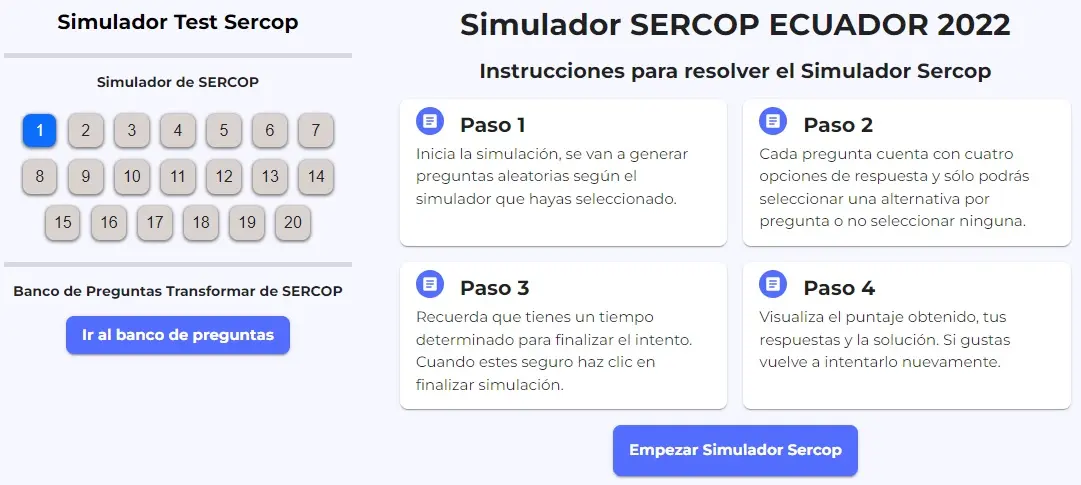 Simulador Sercop Curso de preparación